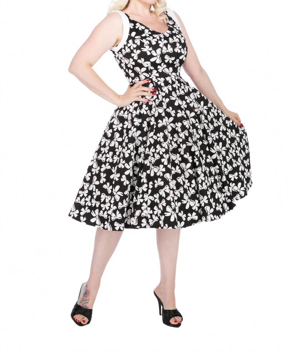 NEW ORCHID BLOOM bow swing dress in black white